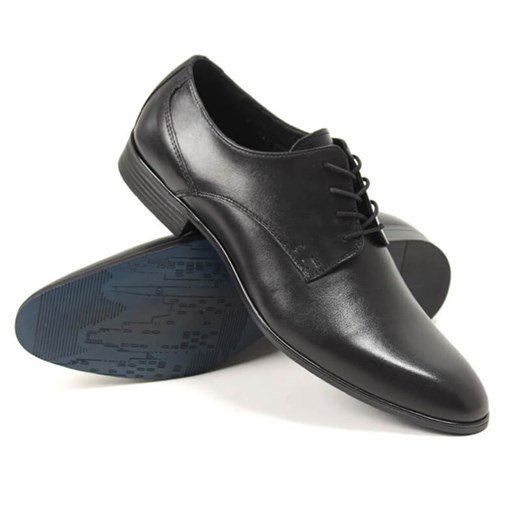 Eleganckie skórzane matowe buty wizytowe Christian czarne