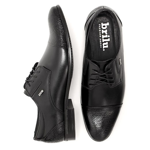 Eleganckie buty wizytowe z nowoczesną teksturą Nestor czarne