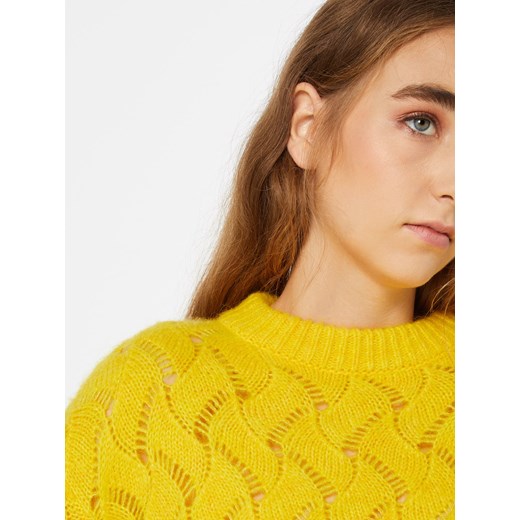 Sweter damski żółty Another Label bez wzorów na zimę 
