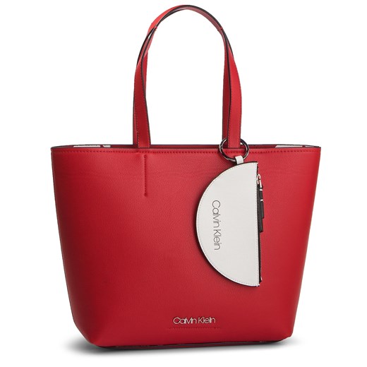 Shopper bag Calvin Klein wakacyjna czerwona na ramię 