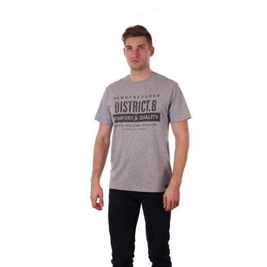 Szary t-shirt męski z nadrukiem "District.8" Just yuppi  XXXL NIREN
