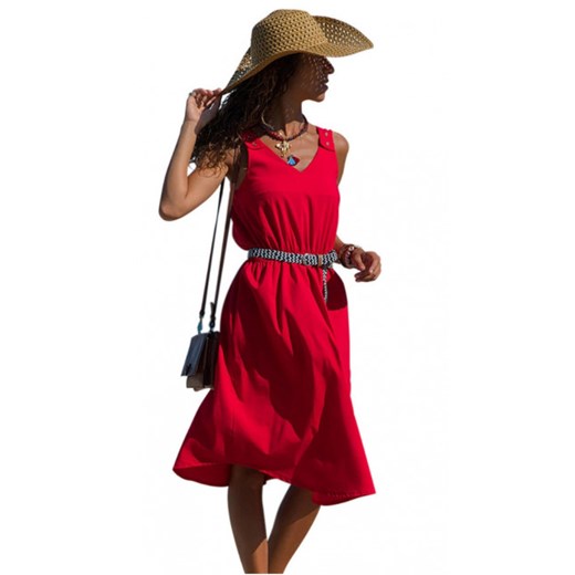 Sukienka czerwona Noshame z elastanu 