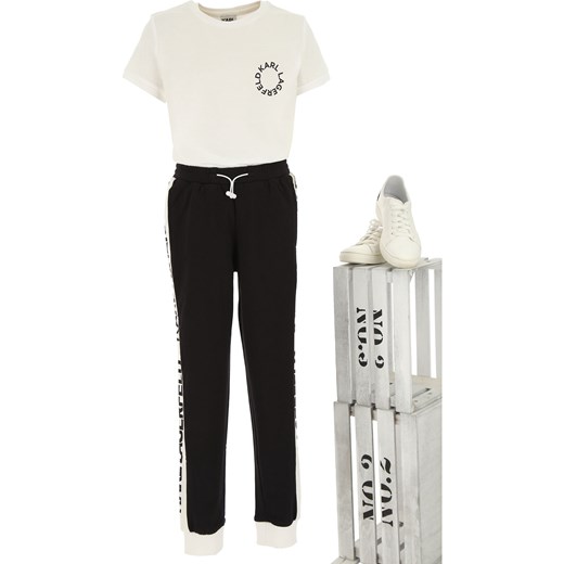 Karl Lagerfeld Dziecięce Spodnie Dresowe dla Chłopców Na Wyprzedaży, czarny, Bawełna, 2019, 12Y 16Y 8Y
