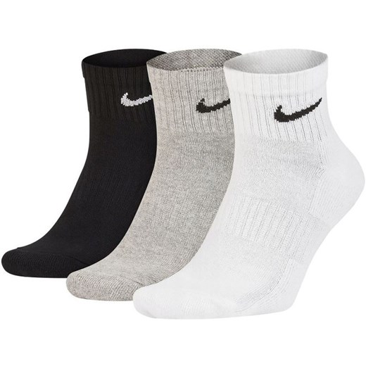 Skarpety Nike Everyday Cushioned Ankle 3pary szare białe czarne SX7667 901  Nike 38-42 SWEAT