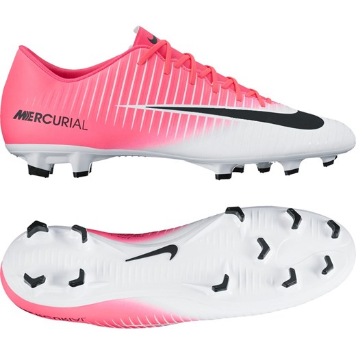 Buty sportowe męskie Nike Football mercurial różowe na wiosnę skórzane 