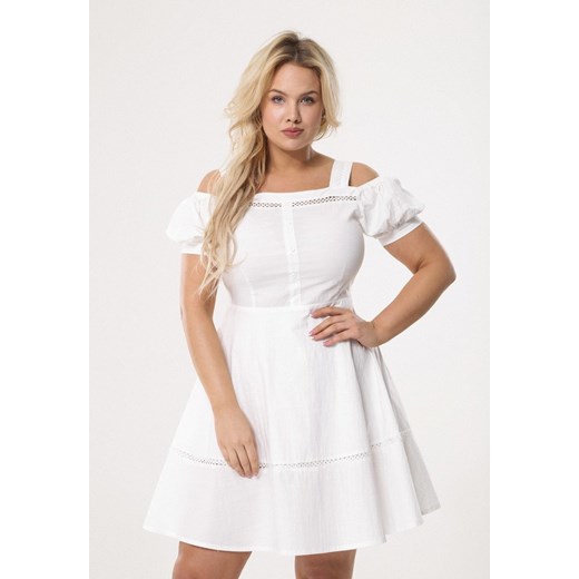 Sukienka Born2be z krótkim rękawem biała mini 