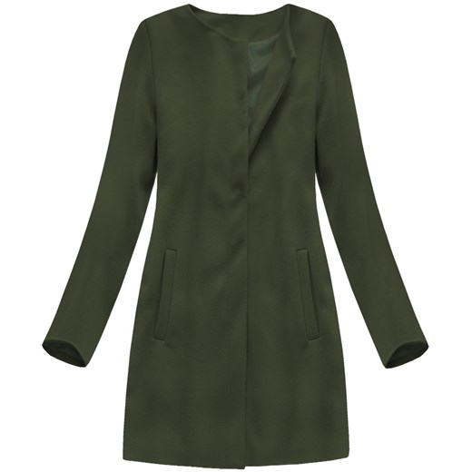 Płaszcz damski Italy Moda zielony 