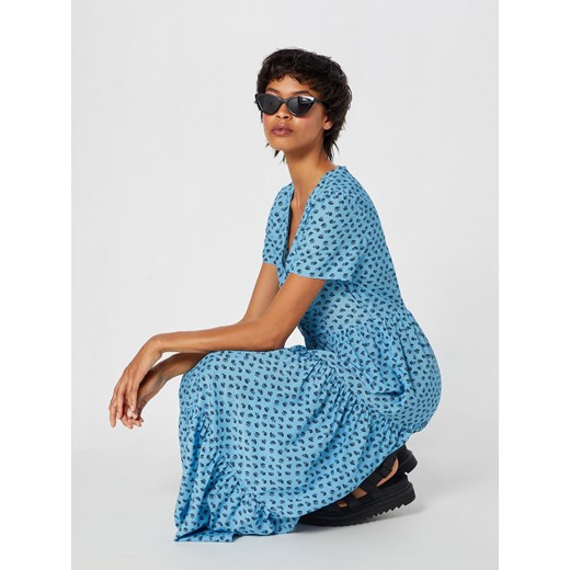 Sukienka Calvin Klein niebieska maxi prosta 