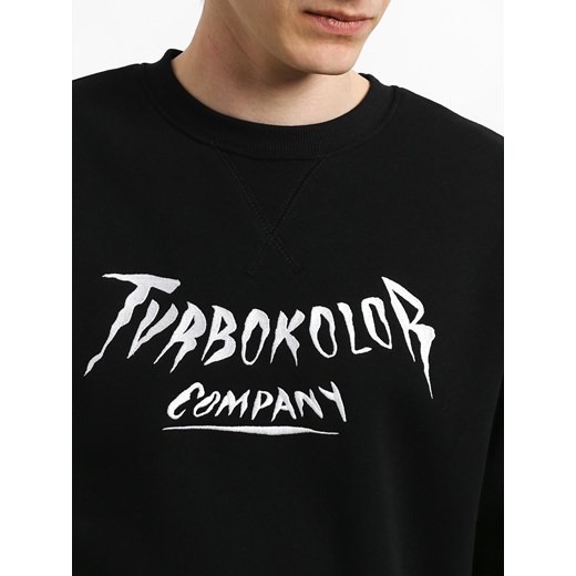 Bluza męska Turbokolor z napisami czarna na jesień w stylu młodzieżowym 