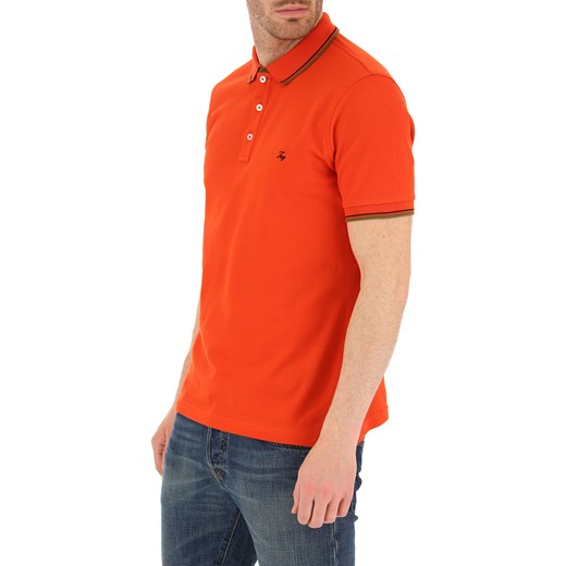 T-shirt męski pomarańczowa Fay z krótkim rękawem 