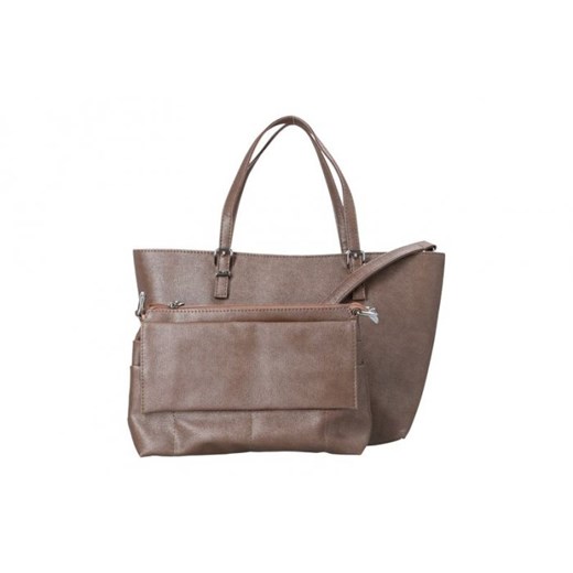 Shopper bag brązowa Chiara Design duża matowa bez dodatków 