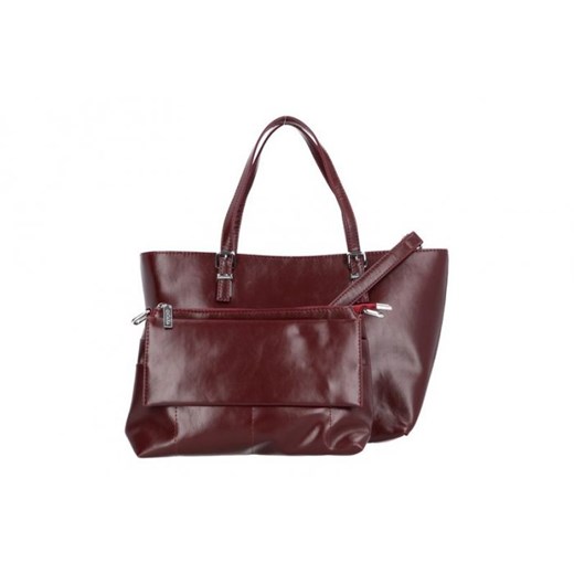 Czerwona shopper bag Chiara Design bez dodatków elegancka 