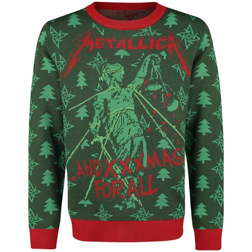 Zielony sweter męski Metallica