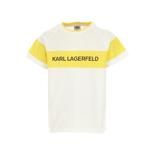 T-shirt chłopięce Karl Lagerfeld biały z napisem 