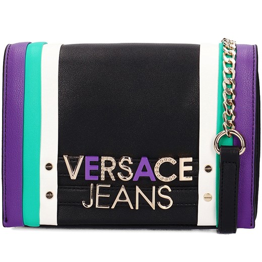 Listonoszka wielokolorowa Versace Jeans na ramię ze skóry ekologicznej 