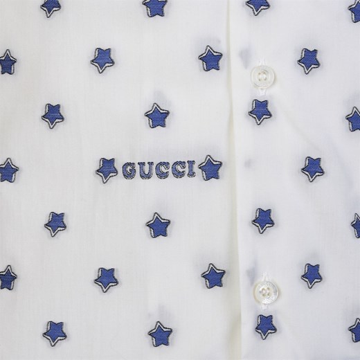 Koszula męska biała Gucci w abstrakcyjnym wzorze 