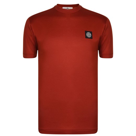 T-shirt męski Stone Island czerwony z krótkimi rękawami 