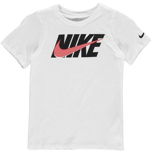 Biały t-shirt chłopięce Nike z napisem z krótkim rękawem 