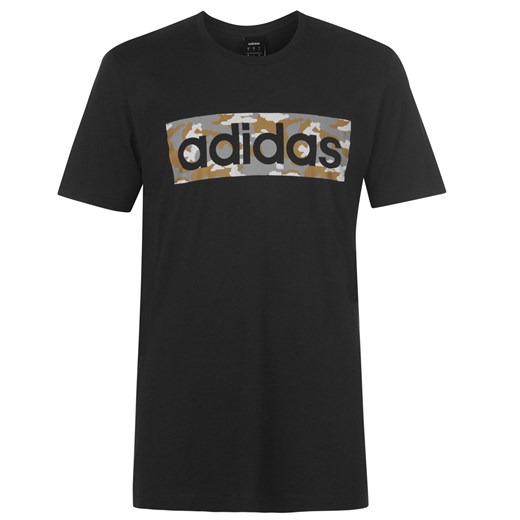 Koszulka sportowa Adidas z napisami czarna 