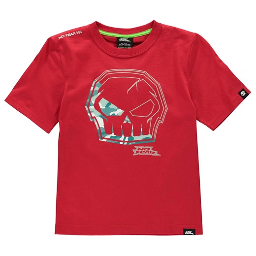 T-shirt chłopięce czerwony No Fear z krótkim rękawem 