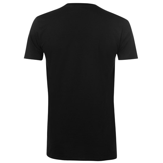 Czarny t-shirt męski Character z krótkimi rękawami 