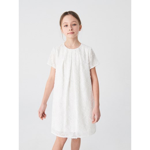 Sukienka dziewczęca biała Reserved bez wzorów 
