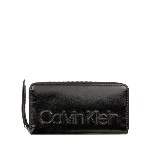 Calvin Klein czarny portfel Edged Large Ziparound S Black Calvin Klein   Differenta.pl