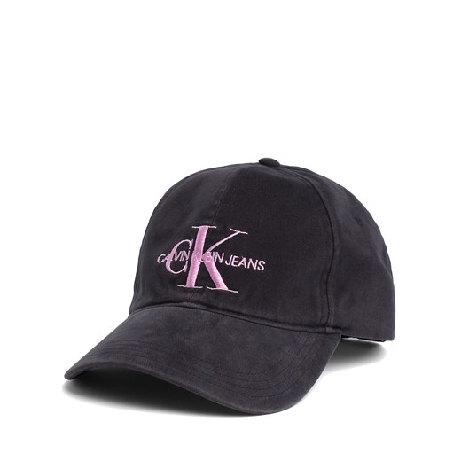 Calvin Klein czarna czapka z daszkiem Monogram Cap Black Beauty/Pink Embr Calvin Klein   Differenta.pl