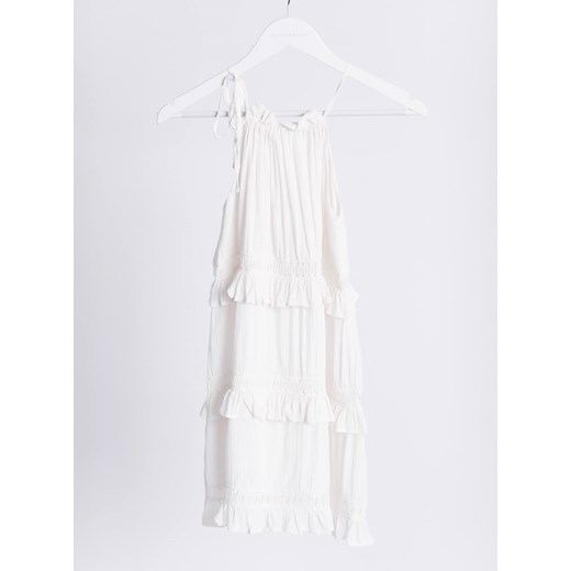Sukienka Selfieroom z żabotem biała mini 