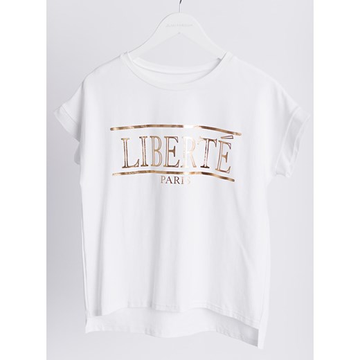 T-shirt LIBERTE - biały Selfieroom  uniwersalny Selfieroom.pl