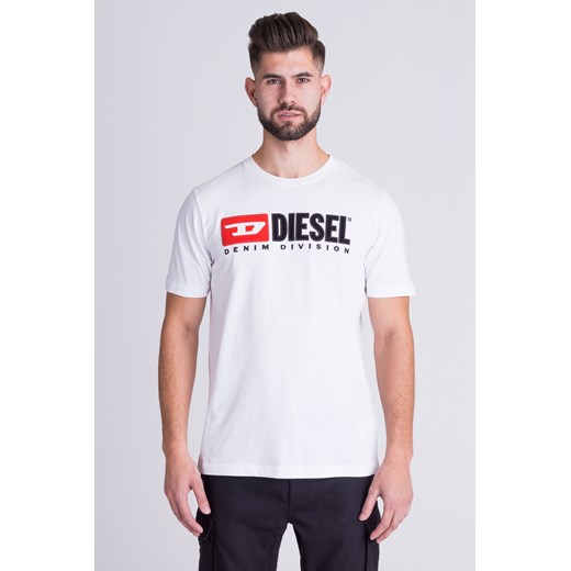 T-shirt męski Diesel biały z krótkimi rękawami 