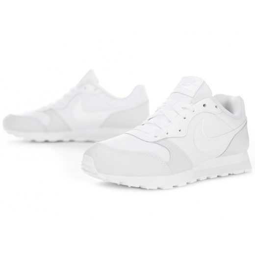 Nike buty sportowe damskie md runner białe na wiosnę płaskie bez wzorów 