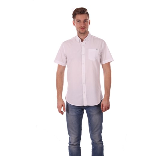 Koszula męska w kolorze białym z kieszonką na wysokości klatki piersiowej  Just yuppi XL NIREN