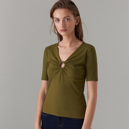 Mohito bluzka damska zielona bez wzorów 