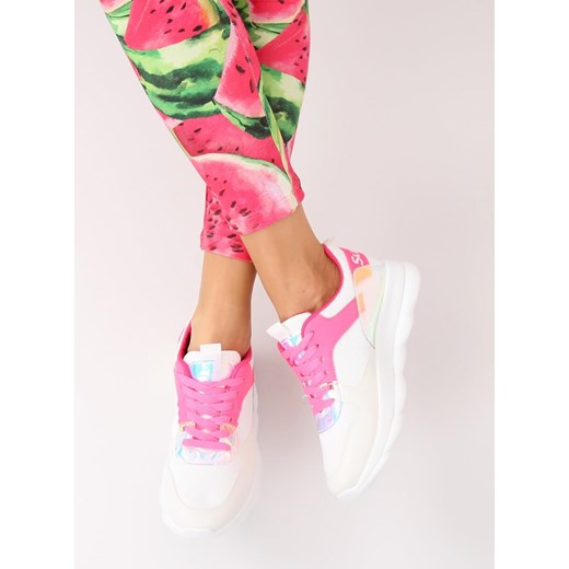 Buty sportowe damskie sneakersy płaskie tkaninowe gładkie sznurowane 