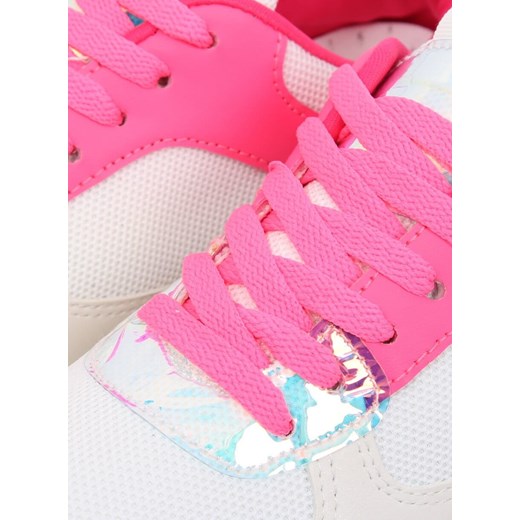 Buty sportowe damskie sneakersy wielokolorowe sznurowane tkaninowe płaskie 