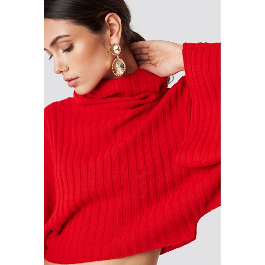 Glamorous Sweter z szerokim rękawem - Red  Glamorous Medium NA-KD