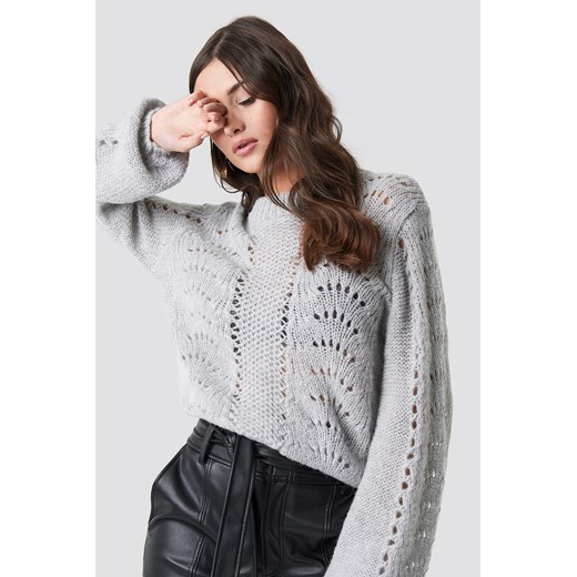Sweter damski NA-KD z okrągłym dekoltem 