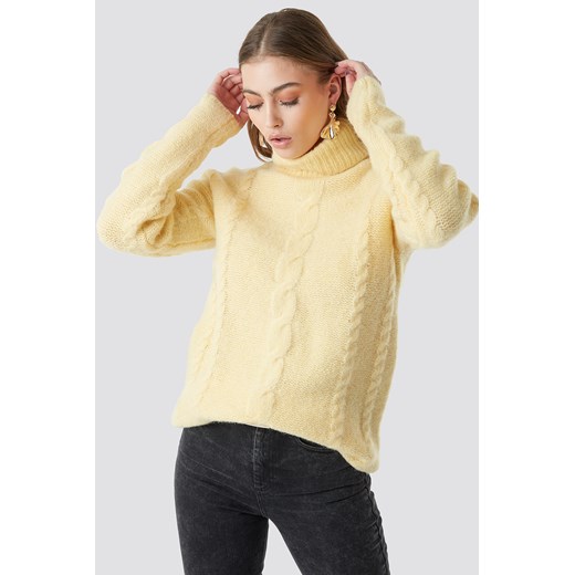 Sweter damski NA-KD bez wzorów casual 