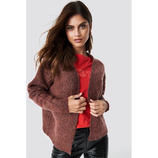 NA-KD Trend Wool Blend Short Cardigan - Red
