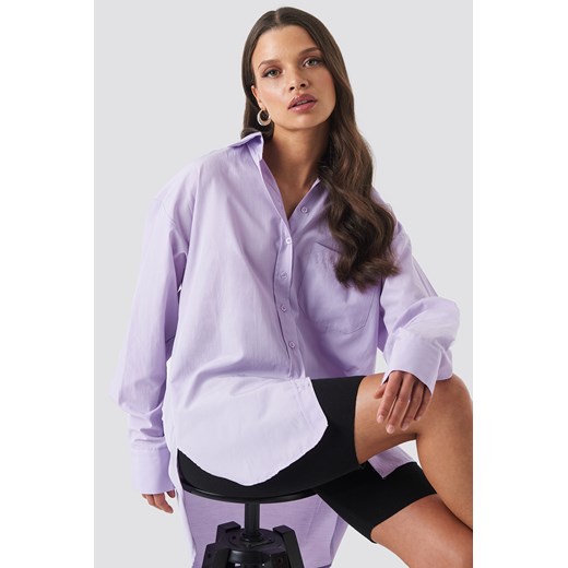 Koszula damska fioletowa Trendyol z długimi rękawami 