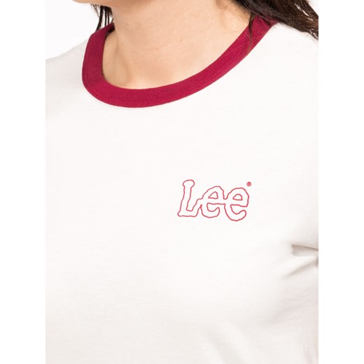 Biała bluzka damska Lee casual z krótkimi rękawami 