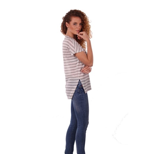 Bluzka damska Niren z krótkimi rękawami w paski z wiskozy 