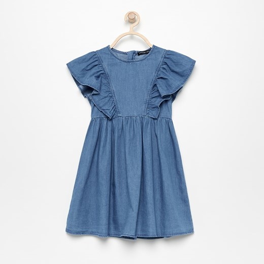 Sukienka dziewczęca Reserved niebieska z bawełny gładka 