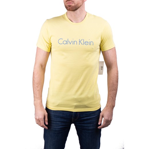 Calvin Klein żółta koszulka męska S/S Crew Neck  Calvin Klein M Differenta.pl