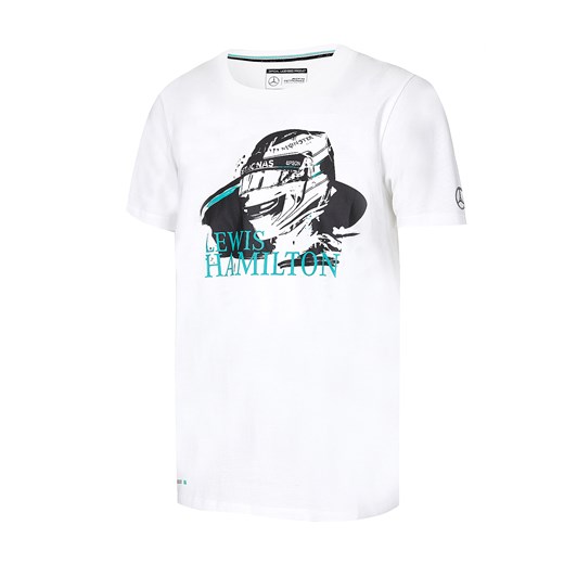 T-shirt męski Hamilton Helmet biały Mercedes AMG Petronas F1 Team Mercedes Amg Petronas F1 Team  XL gadzetyrajdowe.pl