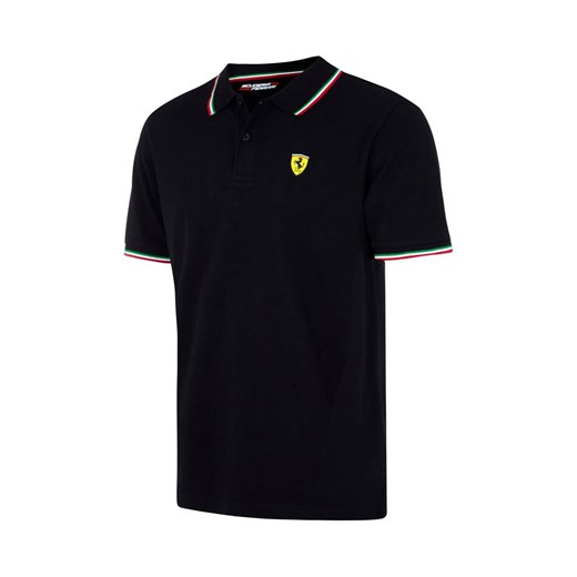Koszulka polo męska Tricolore czarne Scuderia Ferrari F1 Team  Scuderia Ferrari F1 Team S gadzetyrajdowe.pl