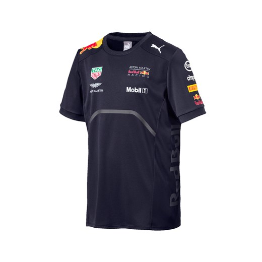 T-shirt chłopięce Red Bull Racing F1 Team z krótkim rękawem z napisami 
