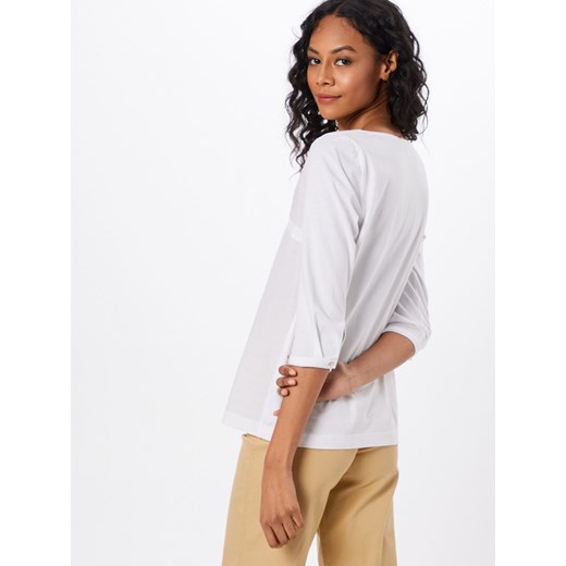 Biała bluzka damska Esprit bez wzorów z długim rękawem 