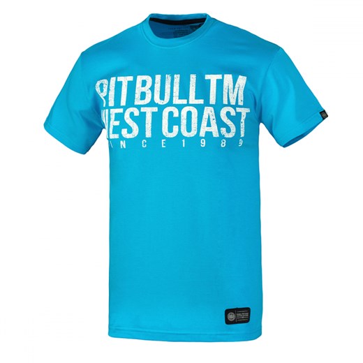 T-shirt męski niebieski Pit Bull West Coast z krótkimi rękawami 